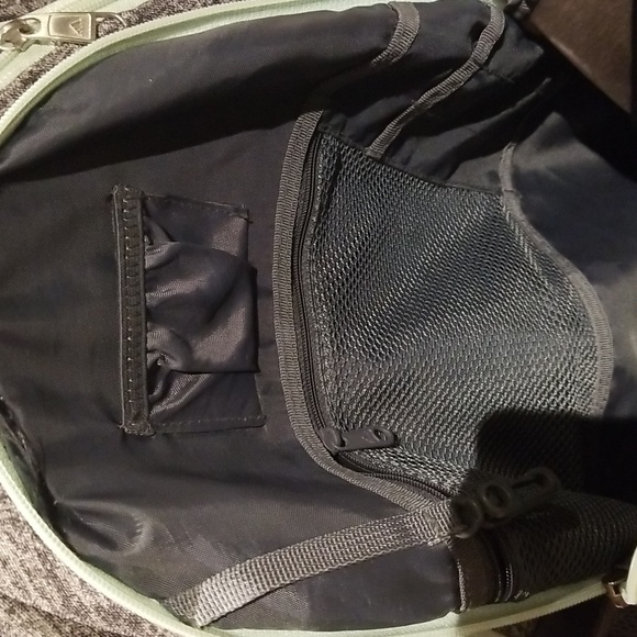 Adidas grey and teal multi pocket backpack w/side mesh beverage holder unisex - Picture 5 of 11